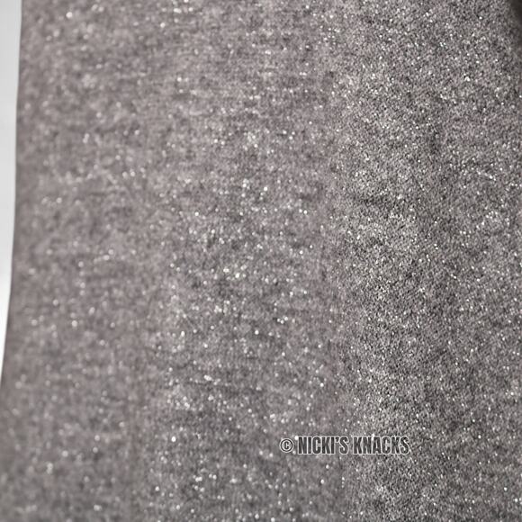 Les Serein Plus Size Metallic Puff Sleeve Crewneck Knit Sweater Silver Size 2X - Picture 4 of 10